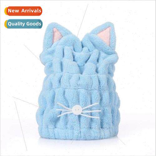 New coral fleece hair dryer cap soft absorbent cute rabbit e