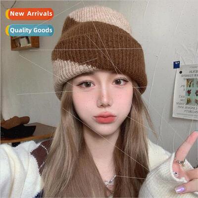 Autumn and winter new Korea show face small knitted cap fema
