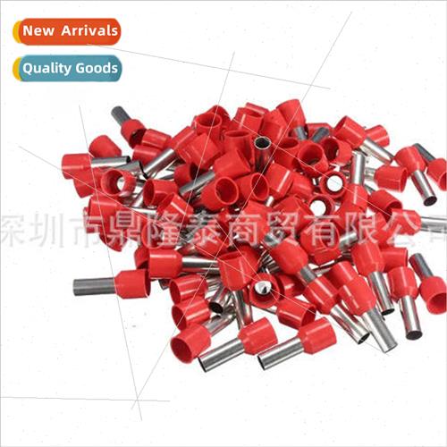 100Pcs Red Wire Copper Crimp Connector Insulated Pin Cold Cr