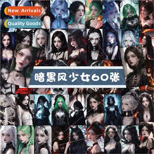 60 gothic  girl stickers secondary dark girl anime illustrat