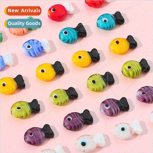 Cute hand-painted glaze two-color white fish DIY handmade be
