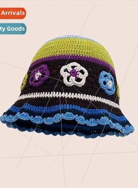 Korean  of the clashing stripes heavy knitting wool fisherma