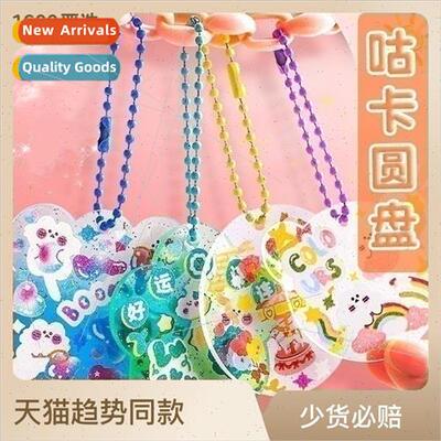 diy goo card small disk cute glitter goo click stickers hand