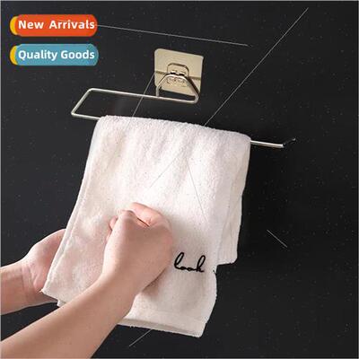 Kitchen Paper Towel Holder No-Punch Bathroom Towel Rack Shel