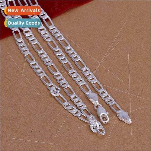 lver Plated 4MM Three Between One Necklace Popular Jewelry d