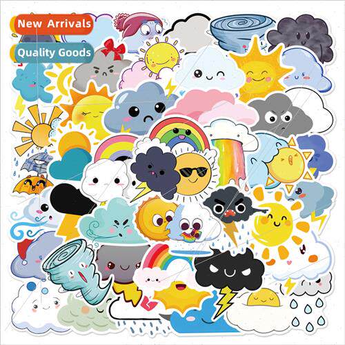 50 new cute weather graffiti stickers  cup phone case tablet