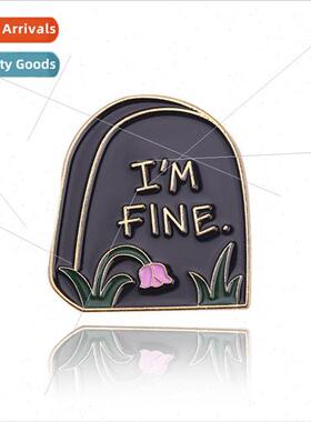 Fun Halloween Tombstone Coffin Bat Brooch Metal Badge Bag Sh