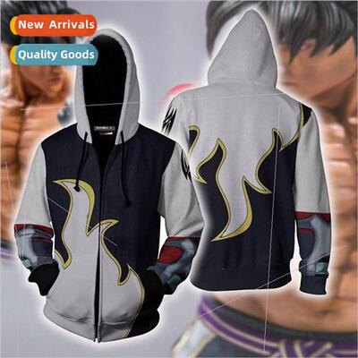 Classic game Tekken 3d print mens slimming zipper cardigan h