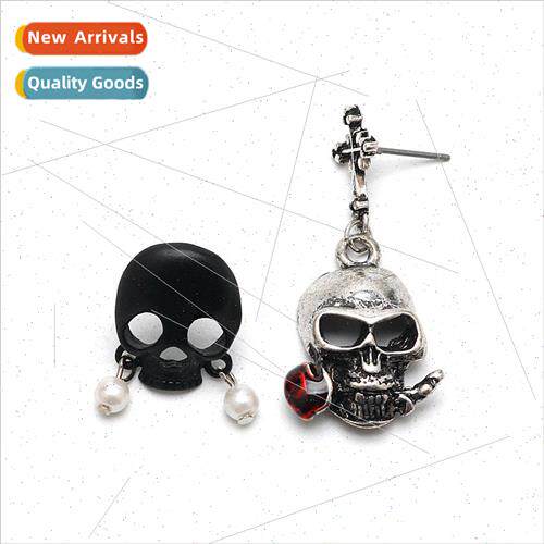 Punk Style Dark Series Skull Painted Man Pentagram Skull Ear