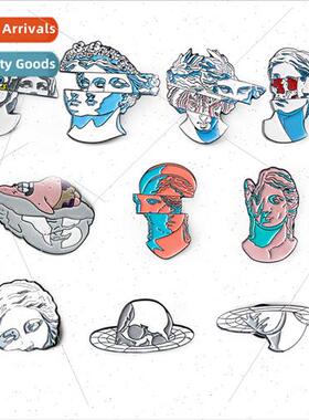 Fashion Creative Character Art Divided Head Brooch  Clothing