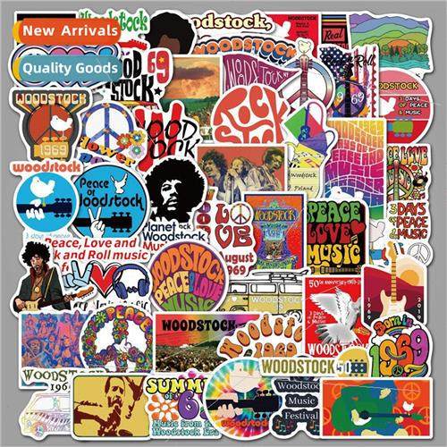 50 Woodstock Rock Stickers Graffiti Guitar Skateboard ggage