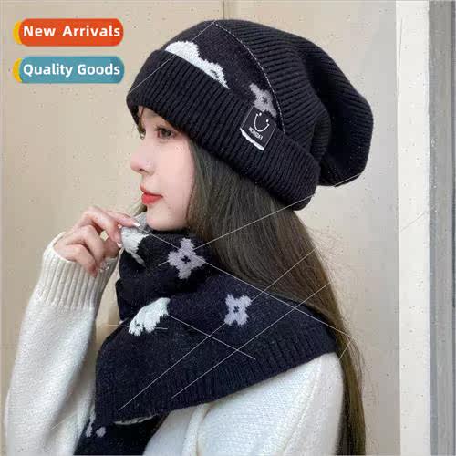 Autumn and winter fashion sunflower jacquard scarf hat femal