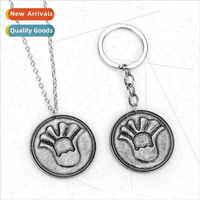 New Faceless Coin Metal Keychain Necklace Hot Style