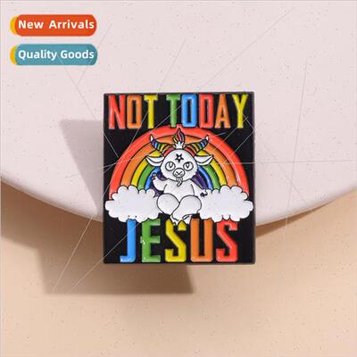 Creative new cartoon animal goat brooch personalized rainbow