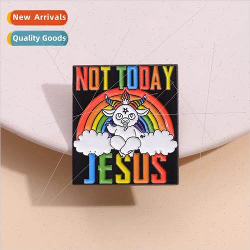 Creative new cartoon animal goat brooch personalized rainbow