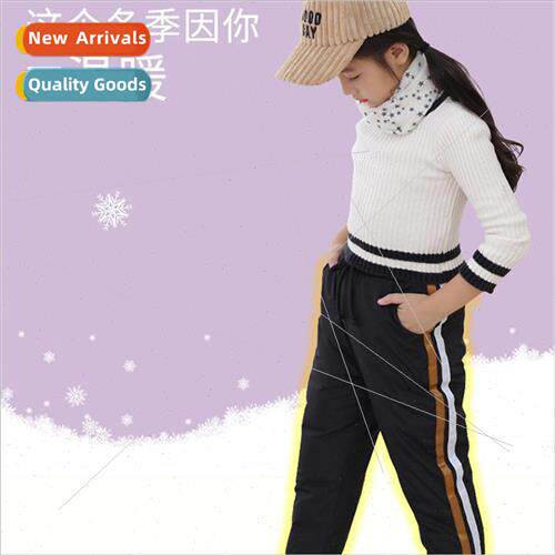New childrens cotton pants girls boys thickened warm down co