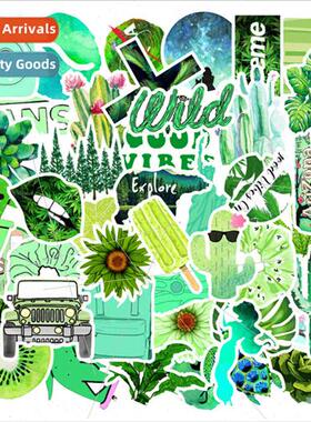 50 green small fresh graffiti stickers motorcycle car skateb