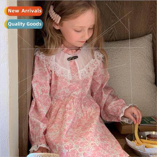 Girls dress 2023 new fall fashionable childrens floral skirt