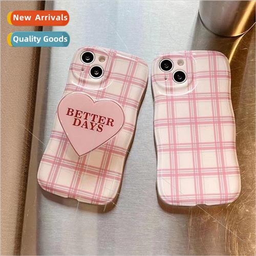 Pink Checkered IPhone14PROMAX Wave Apple 14 Womens Phone Cas