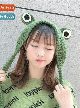 Hand-knitted wool ear protection hair band warm ear muffs fe