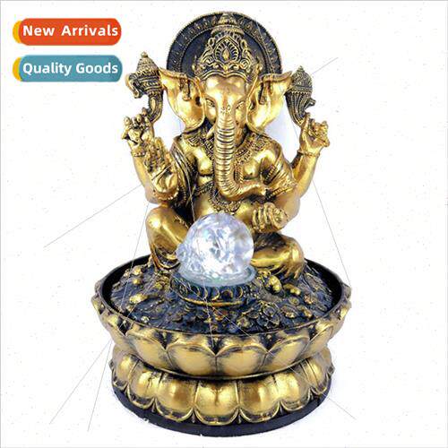 Indian Elephant God Buddha Statue Water Craft Resin Water Fo