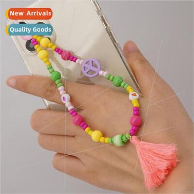 LOVE letters 6mm round beads cell phone lanyard cartoon soft