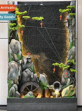 Large circulating water fountain water curtain wall club wel