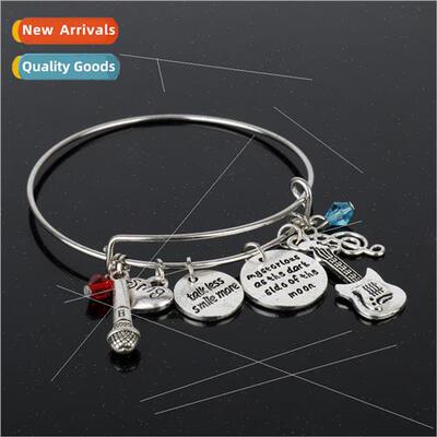 Creative personality DIY guitar microphone notes alloy penda