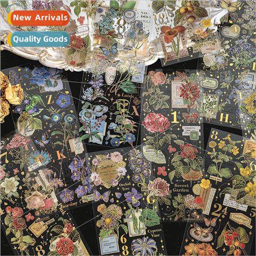 PET stickers gentle night series retro stamping plant diy ha