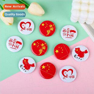 Day patriotic brooch Chinese  red flag national flag badge d