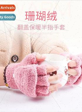 Childrens gloves boys winter warm kids writing five fingers
