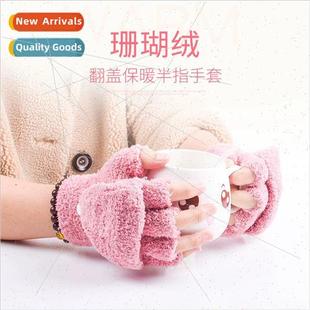 Childrens gloves boys winter warm kids writing five fingers