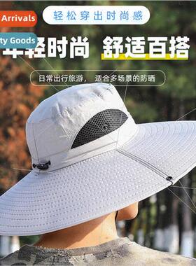 Summer sun hat mens outdoor sunscreen face fisherman hat bre