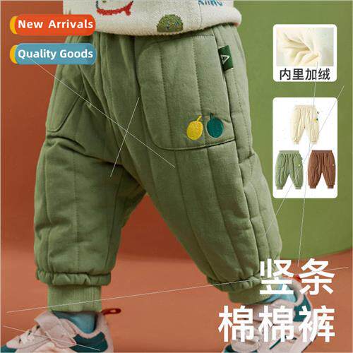2023 winter new childrens cotton pants boys and girls baby t