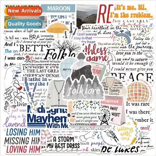 52pcs of Taylor album lyrics name graffiti stickers can be d