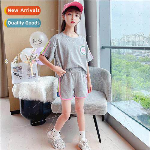 2023 new childrens clothing girls fashion leisure suit summe
