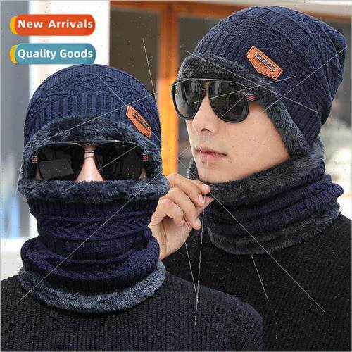 Hat men winter warm thickened scarf two-piece Korea fall and