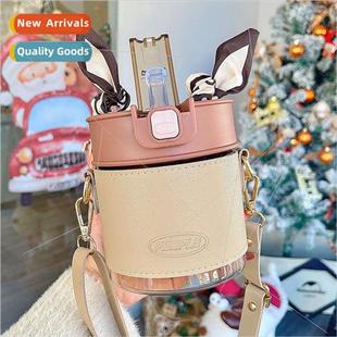 belly students carried straw with cup big lifted and Can