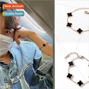 leaf Korean Jung female bracelet clover four tin No. HOPE