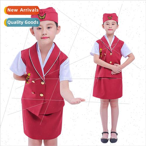 Children stewardess costumes cosplay Halloween professional