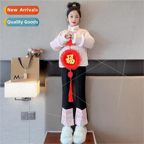 2023 girls winter national  embroidery Tang suit padded thic