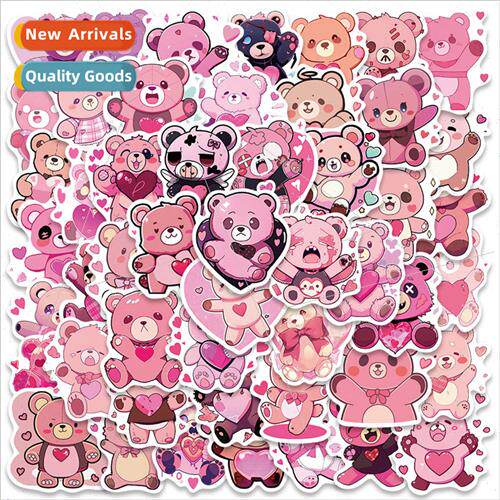 50 pink cute sweetheart bear kawaii stickers notebook books