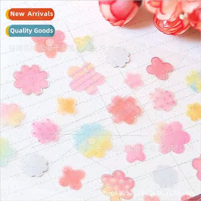 Childrens watercolor stamping aesthetic cane stickers love s