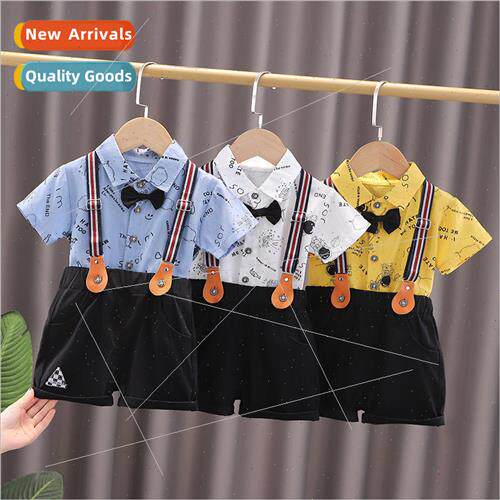 Summer new suit Korean 2023  boys short-sleeved shirt back s