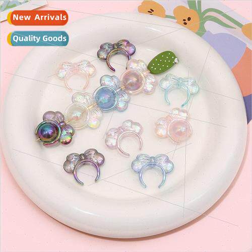 Transparent colorful acrylic bow diy accessories handmade ba