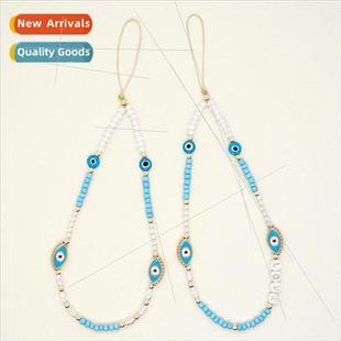 devils eye letters beach bead with glazed pearl Summer fake