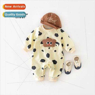 Childrens spring onesie cotton long-sleeved newborn full pri