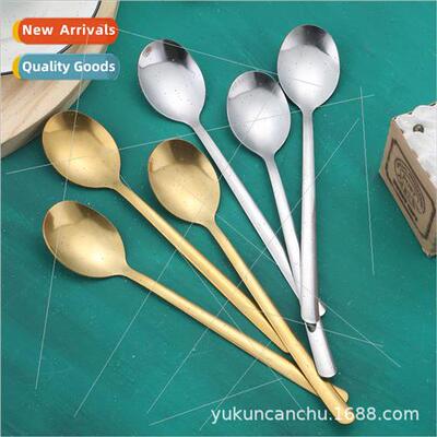 Stainless steel Korean spoon long handle spoon coffee stirri