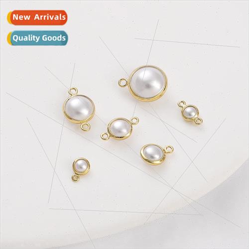 14k color preservation ABS pearl copper wrapped pendant pend
