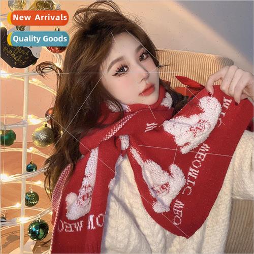 Christmas red scarf female winter wild Chinese red rabbit ye